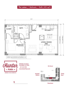 The Lamar | 1 Bedroom | 1 Bath | 632 sq ft*